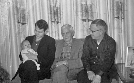 Four generations: Baby Michael, Terry, Grandpa, and Steve.